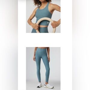NWOT Vuori Elevation Set - Racerback Tank & Legging Smoke Blue Heather S Small